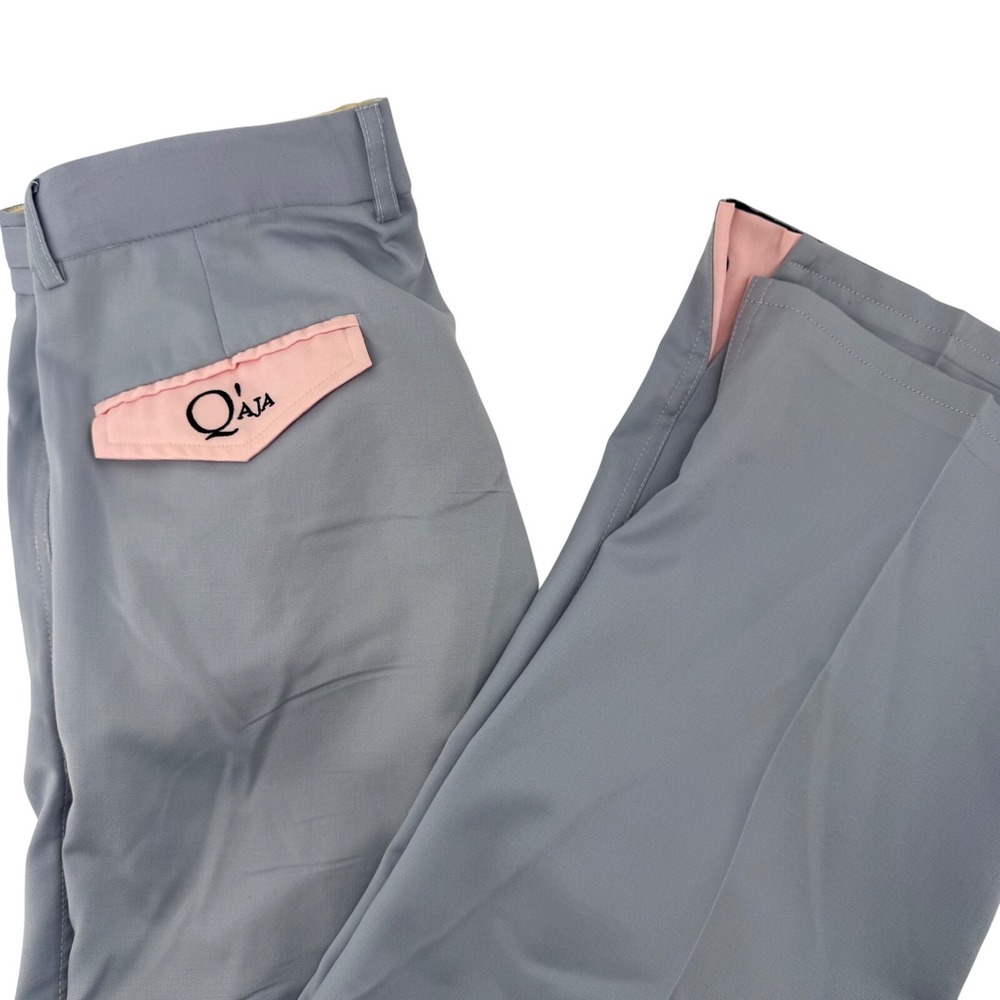 Q'AJA Rare Golf Trousers‎ Men 36 Light Blue Pink Side Adjusters Tailored Pants